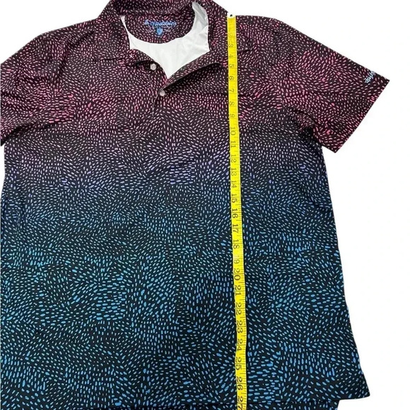 Chubbies Performance Polo Shirt Size Med Multi Color Black Pink Blue Speckle - Picture 6 of 12
